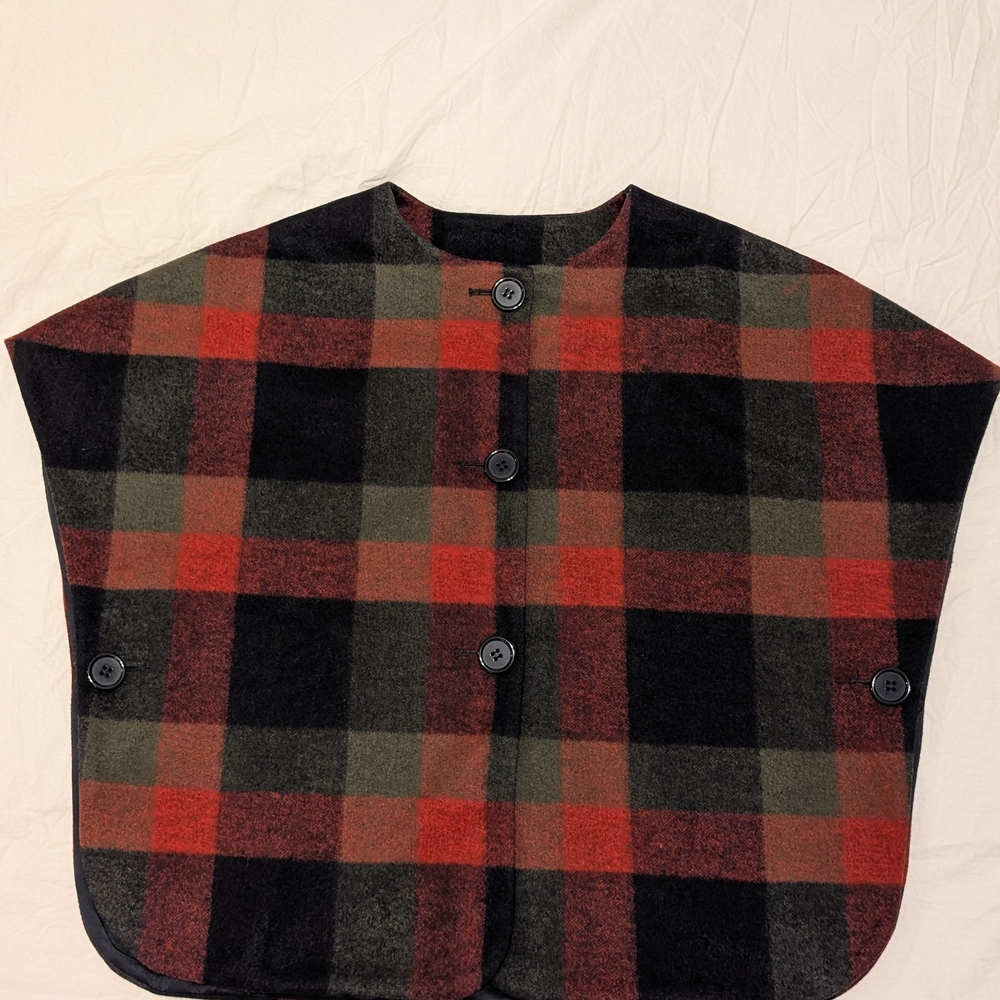 Plaid Button-Up Cape